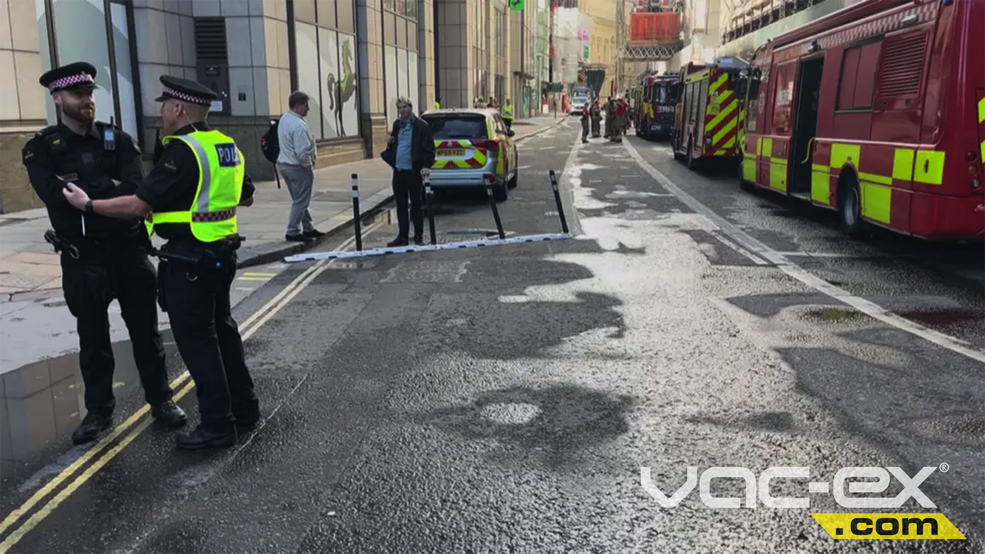 Emergency services responding on a London street
